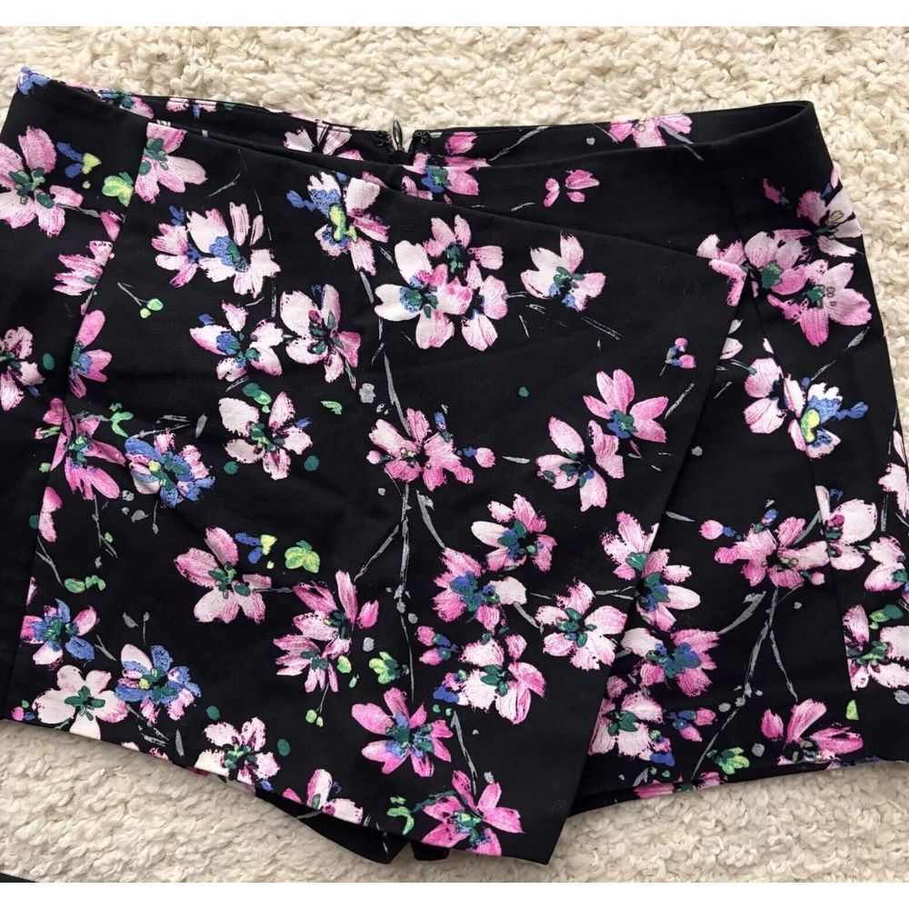 Express Floral Hot Pants Womens 2 Faux Wrap‎ Skirt Skort Boho Hippie Festival